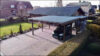 Ebenerdiger Bungalow - tolles Holzhaus mit guten energetischen Eigenschaften - Carport Luftbild
